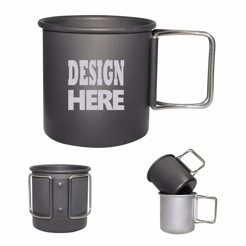 10 Oz Camping Mug With Folding Handle