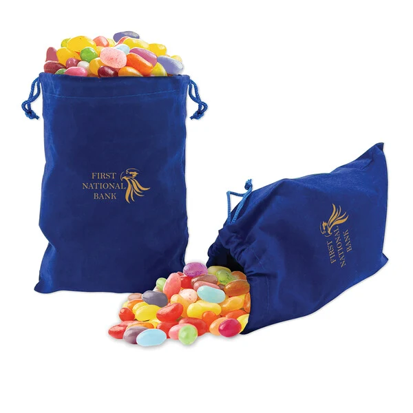 Jelly Belly Jelly Beans in Blue Velour Gift Bag 1