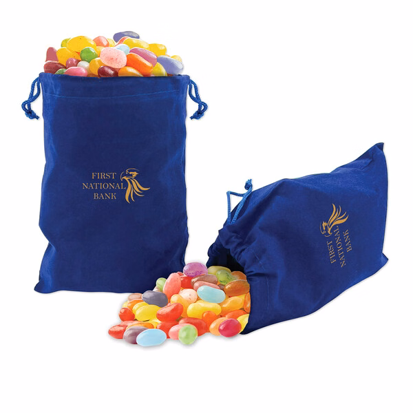 Jelly Belly Jelly Beans in Blue Velour Gift Bag
