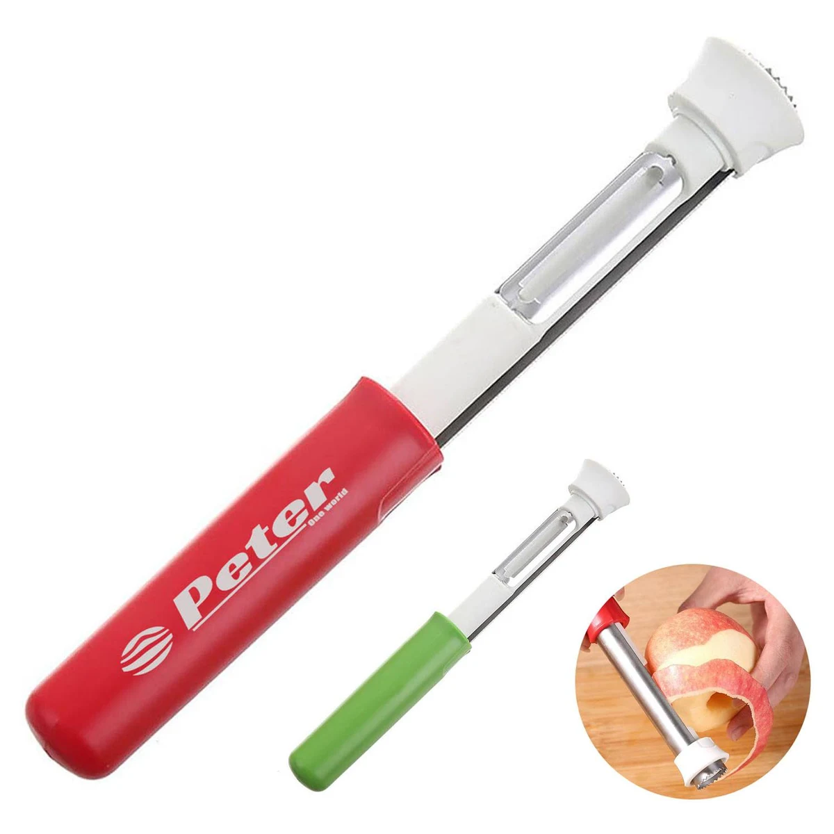 2 in 1 Ergonomic Stainless Steel Fruit Corer Peeler 1