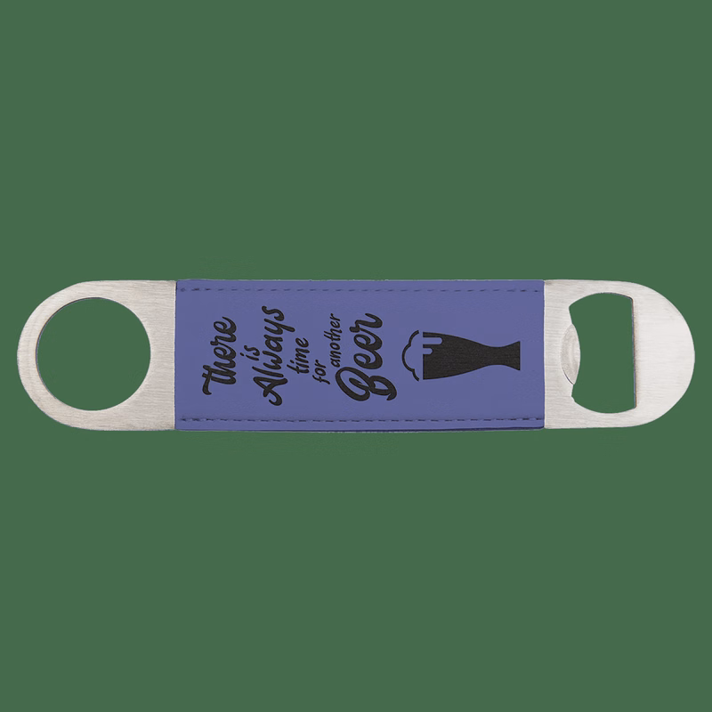 1 1/2" x 7" Purple Leatherette Bottle Opener