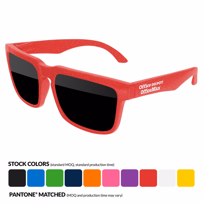 BPA Free Heat Sunglasses w/ 1 color temple imprint