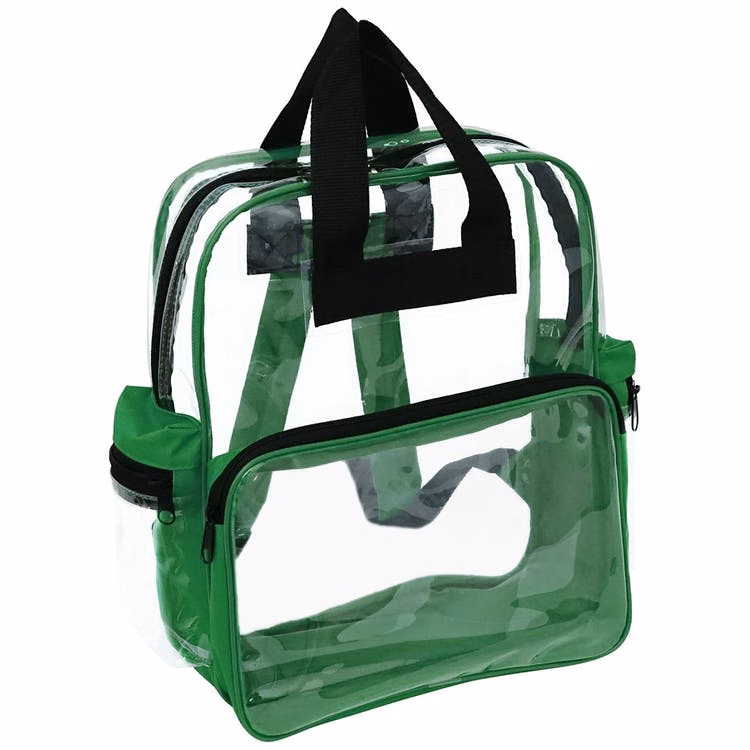 15" Clear Backpacks - Green Trim