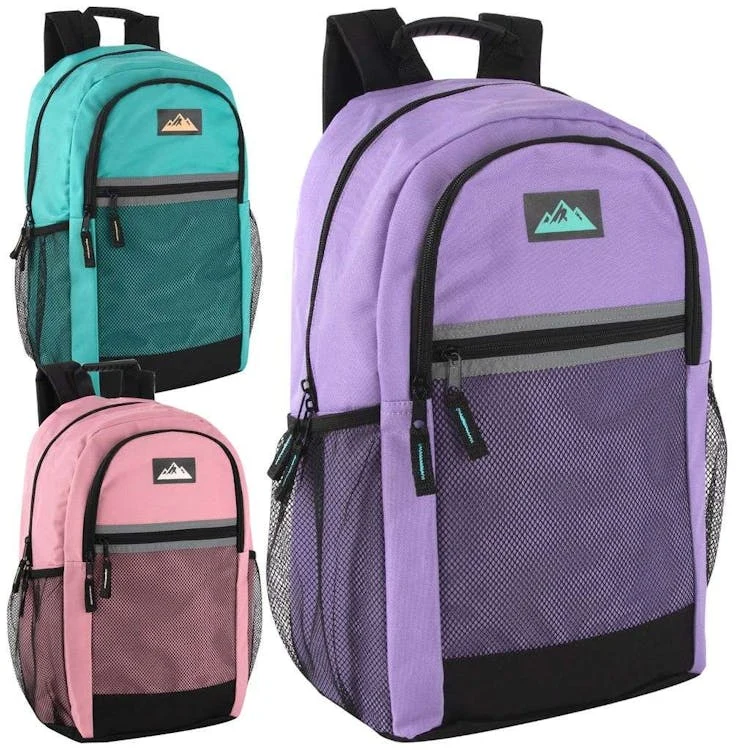 18" Multi-Pocket Reflective Backpacks - Assorted Colors 1