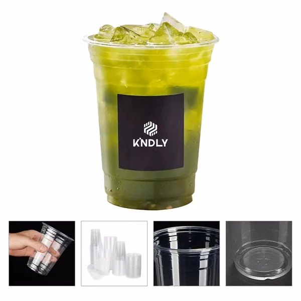 Custom 16 oz Crystal Clear PET Plastic Cups with Full Color Imprint — Beverage Promo