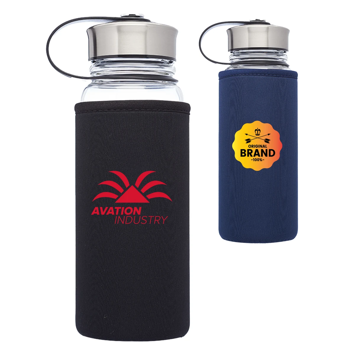 25 oz. Kangaroo Glass Sports Bottles in Neoprene Pouch 1