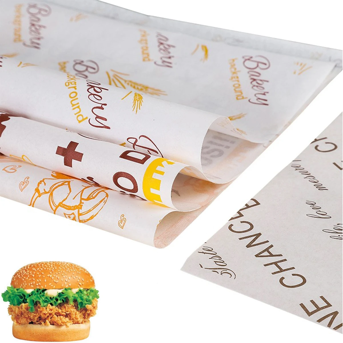 12x12 White Custom Food Wrapping Liner Paper 1