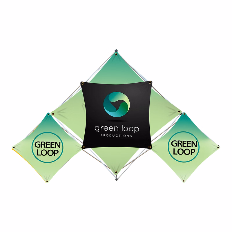 Floor Standing Grid Banner - 6 Quad Pyramid