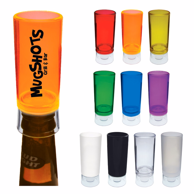 1.5oz Plastic Bottle Top Sidecar Shooter