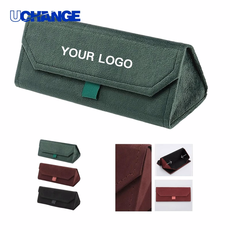 Triangle Suede Glasses Pouch