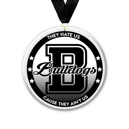 Acrylic Circle Medallions: Bulldogs 3" Size, .25" 1