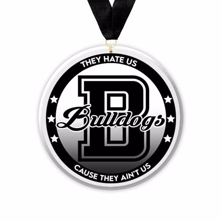 Acrylic Circle Medallions: Bulldogs 3" Size, .25"