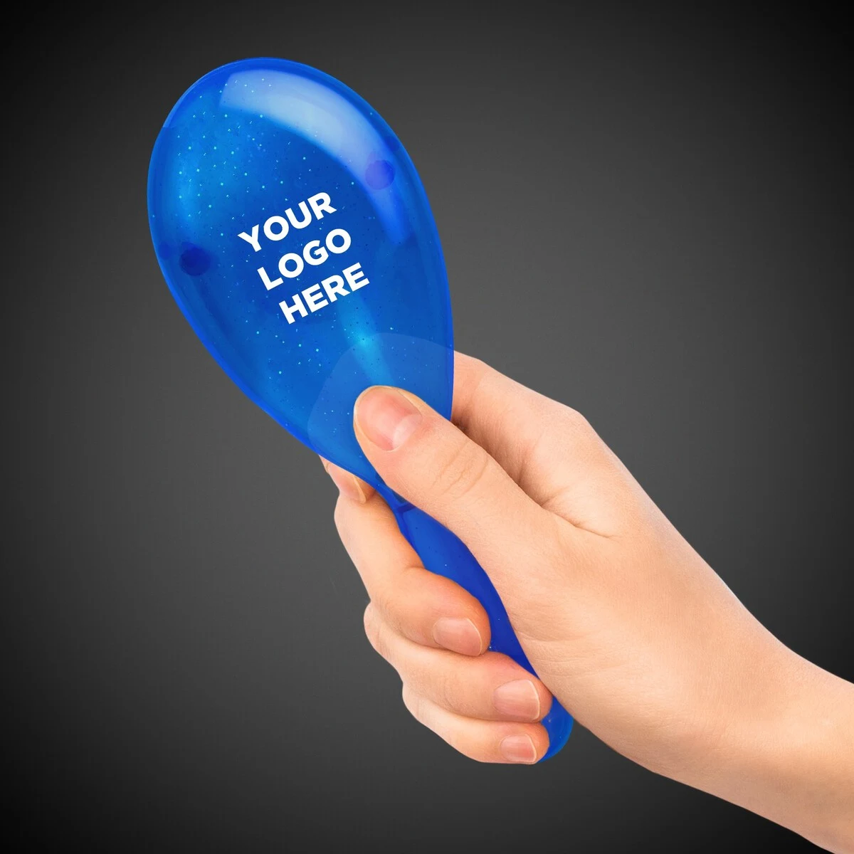 Blue 7" Plastic Glitter Maraca 1