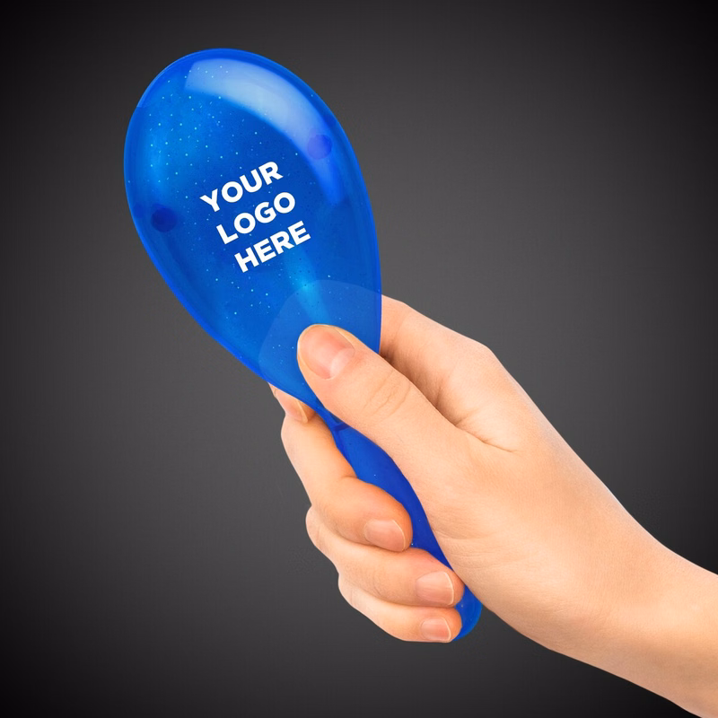 Blue 7" Plastic Glitter Maraca