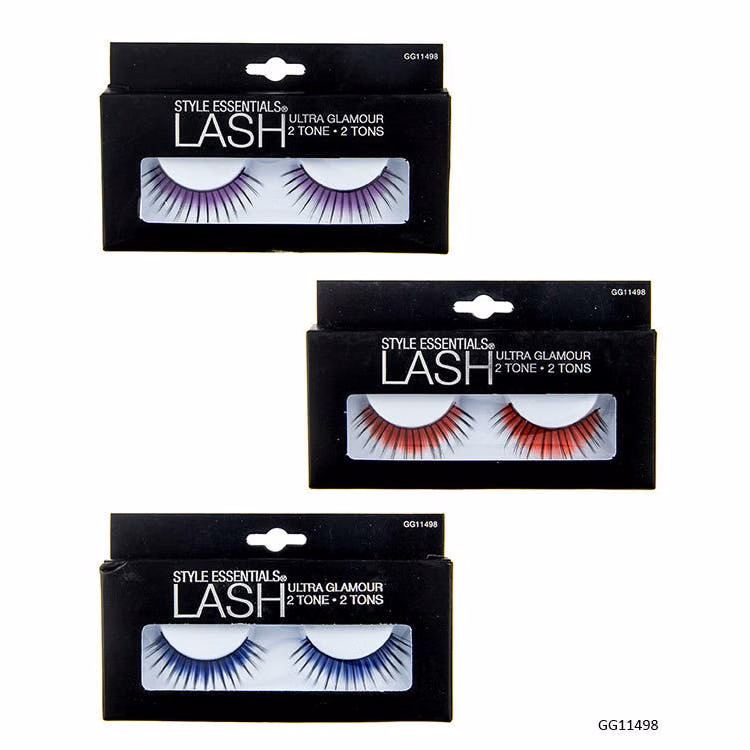 Ultra Glam Eyelashes - Assorted Colors 2 Tone