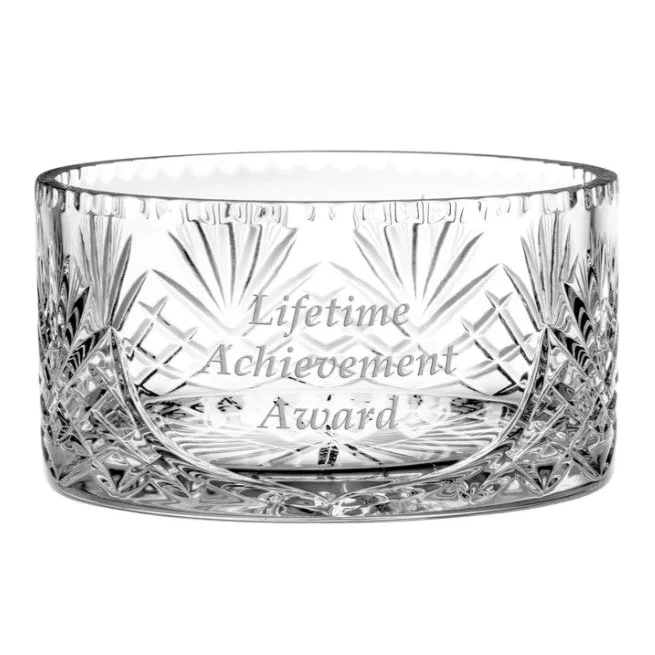 Straight Sided Bowl In Cut Crystal, 10" Diameter 1