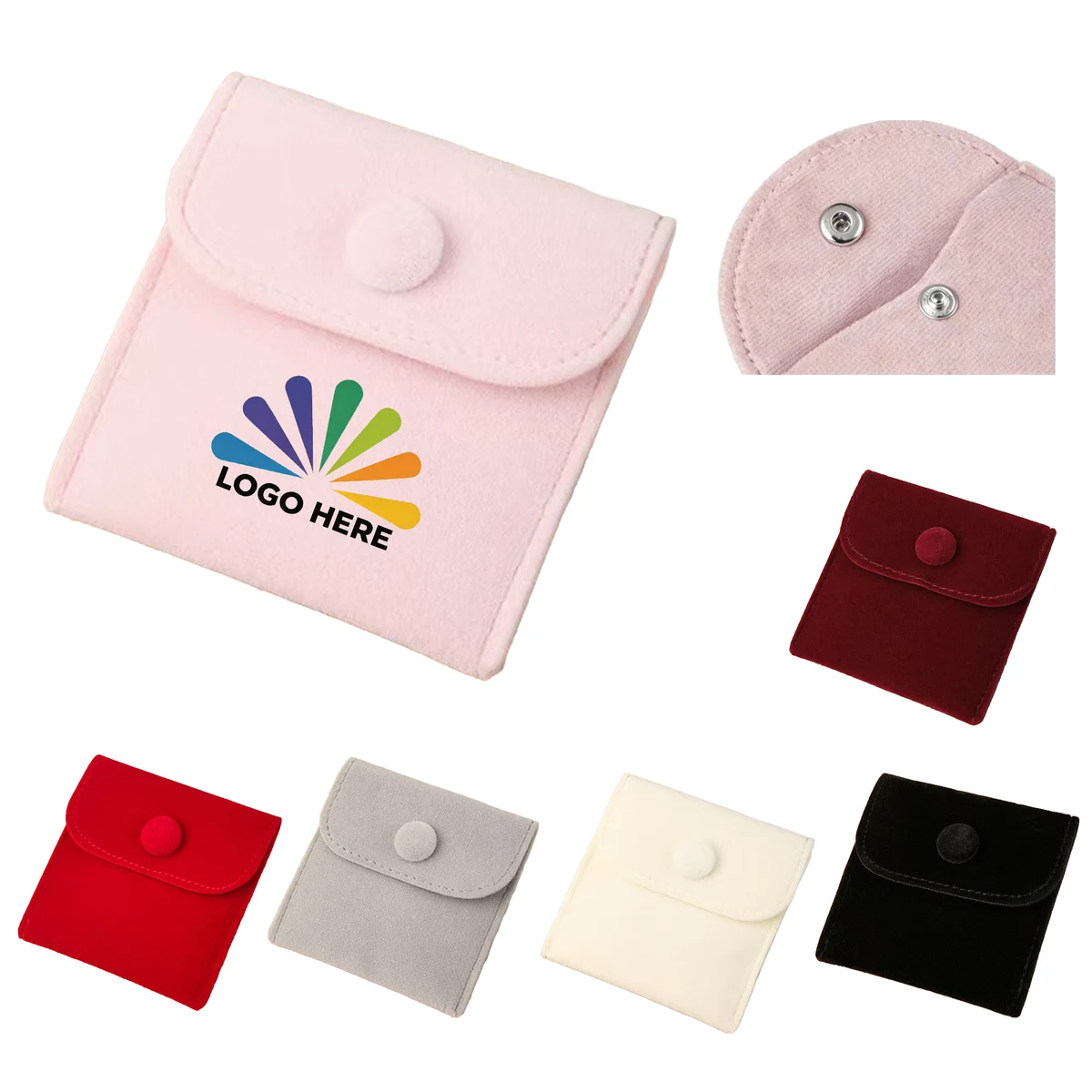 Custom Logo Double-Sided Velvet Snap Flap Pouch 1