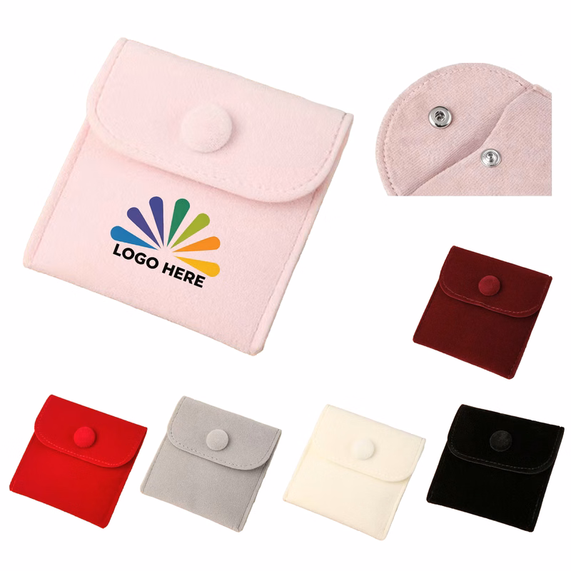 Custom Logo Double-Sided Velvet Snap Flap Pouch