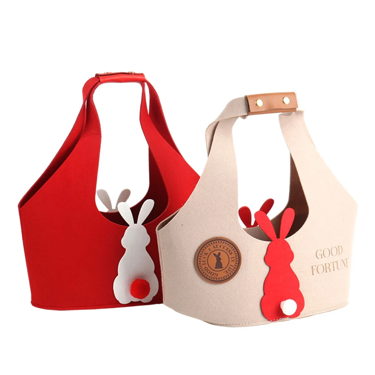 Cute Bunny Cartoon Felt Tote Bag 1