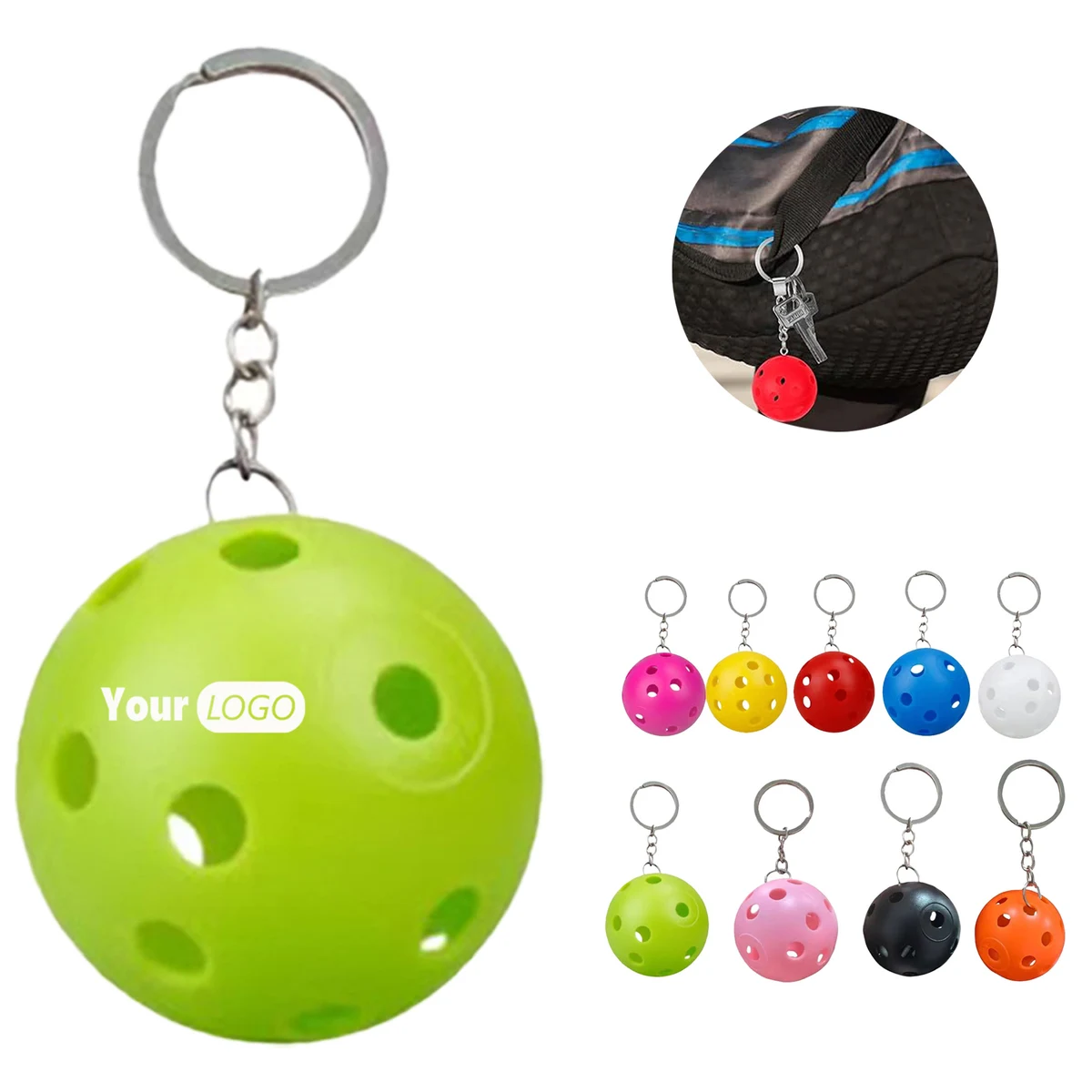Colorful Mini Pickleball Keychains 1