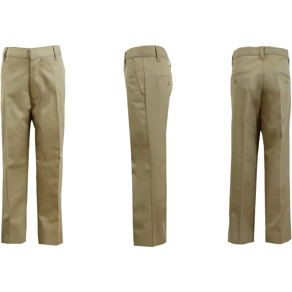 Boys' Uniform Pants - Size 14 Khaki Flat Front 1