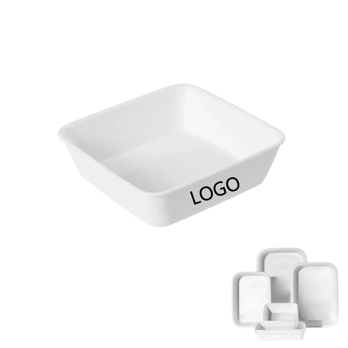 Rectangle Polypropylene Food Serving Tray, custom kitchen gadget with logo imprint 1