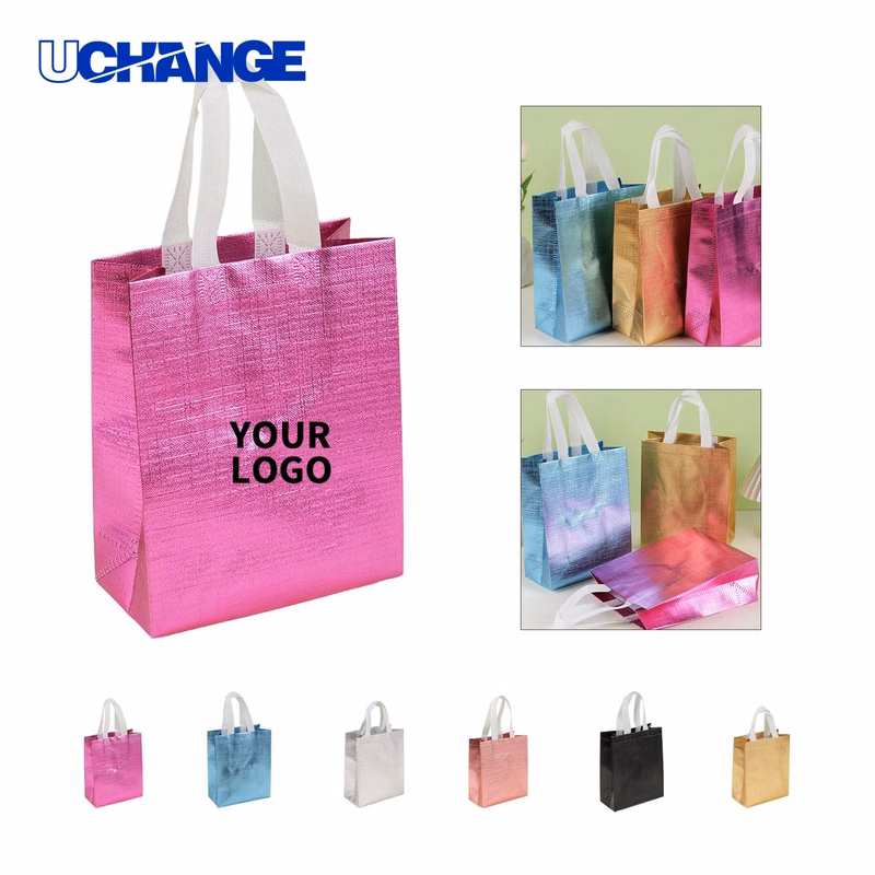Glitter Tote Bag Carrier with Film Coating 11 x 12 Inches