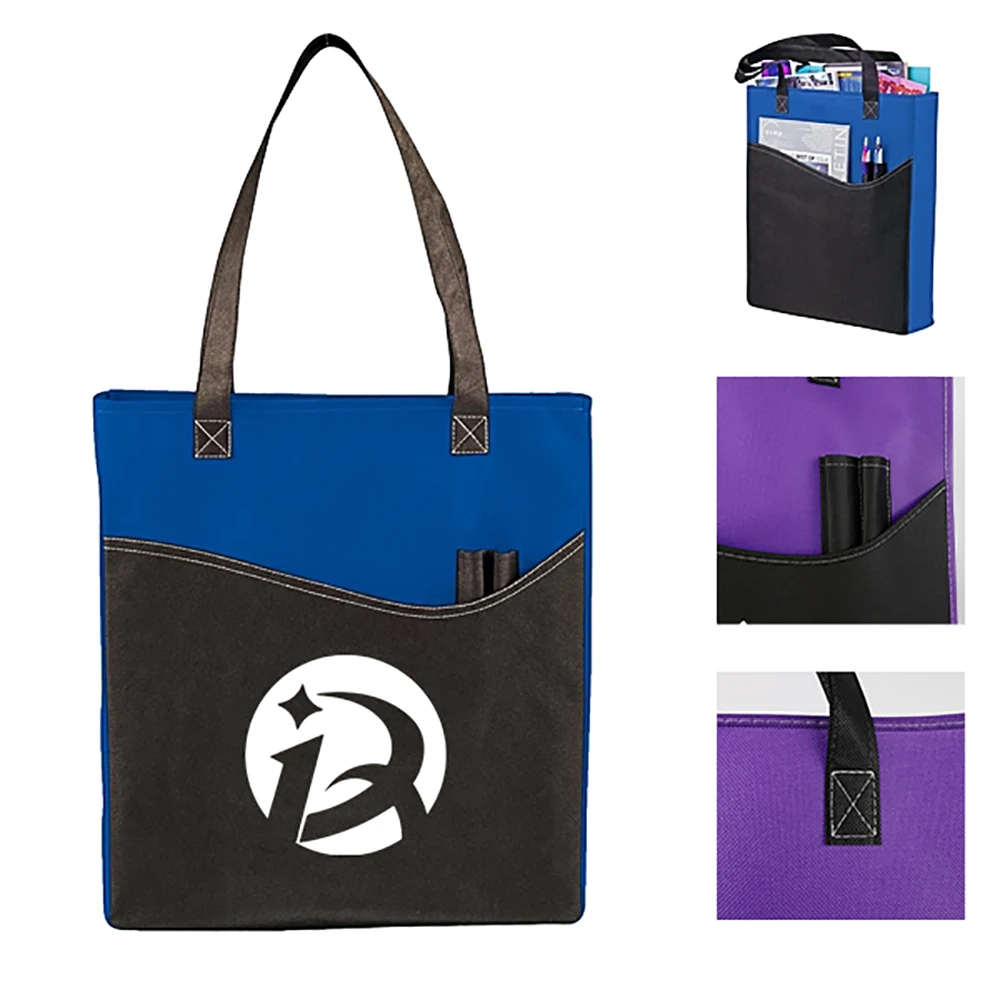 Promo Rivers Pocket Non-Woven Convention Tote Bags 1