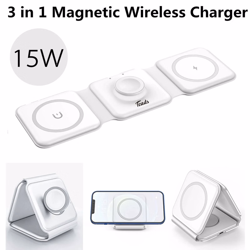 Magnetic Foldable 3 in 1 Mag-Safe Charger