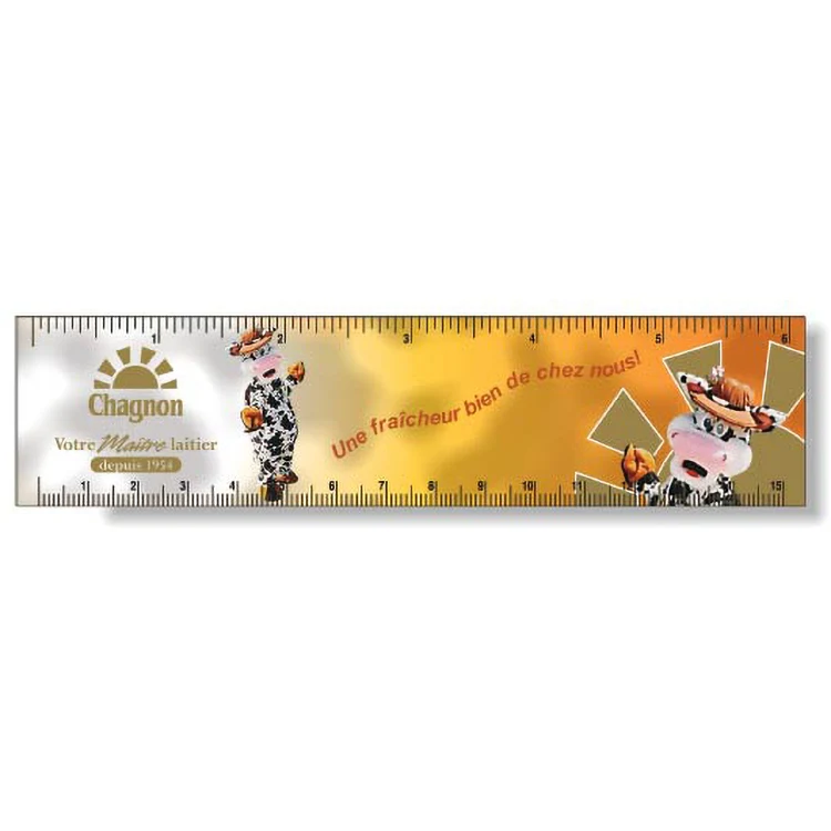 .020 White Plastic Rulers 1.5"x6.25" Rectangle / Square Corner, Full Colour 1