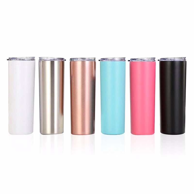 20 Oz. Skinny Straight Wine Tumbler With Lid