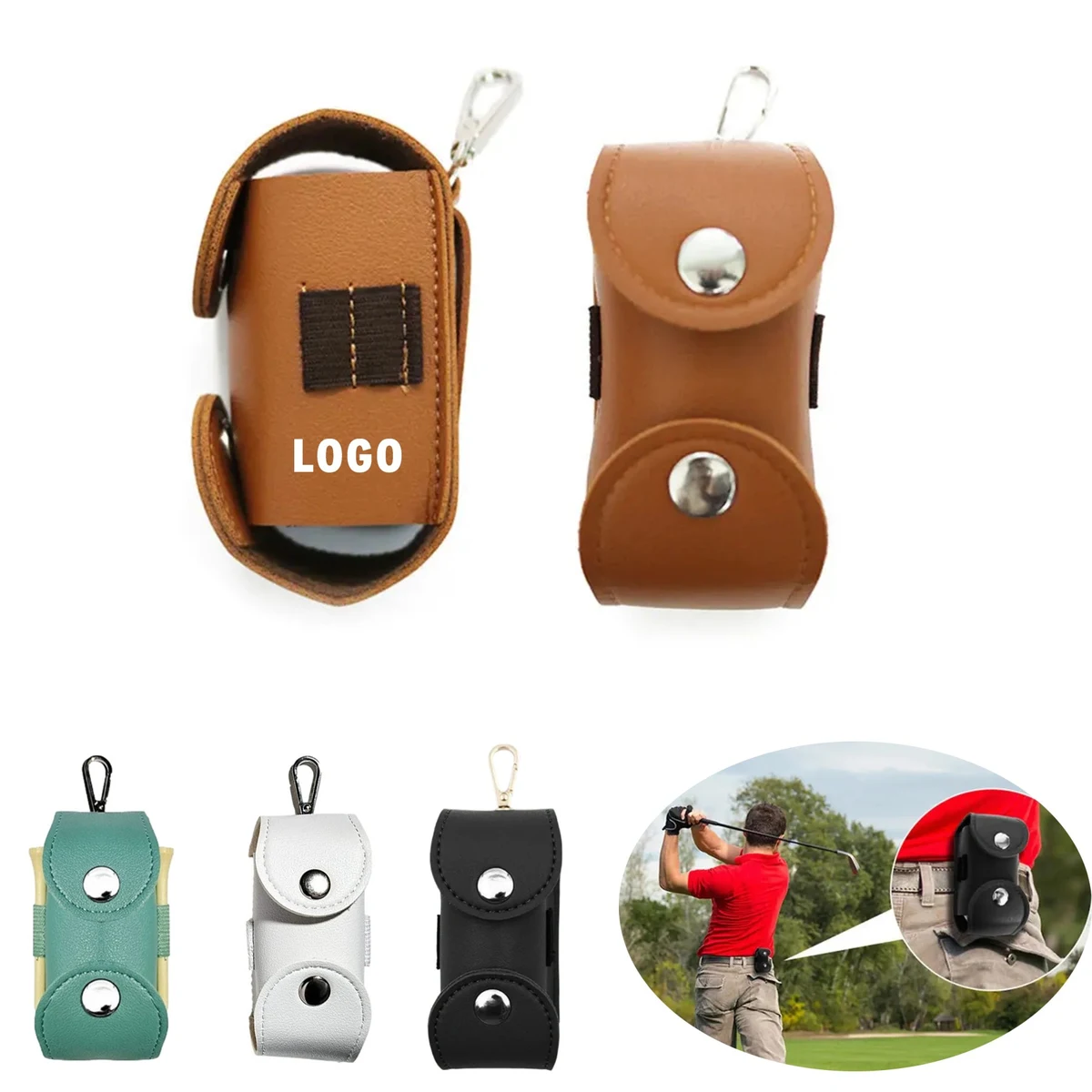 Leather Golf Ball Storage Bag 1