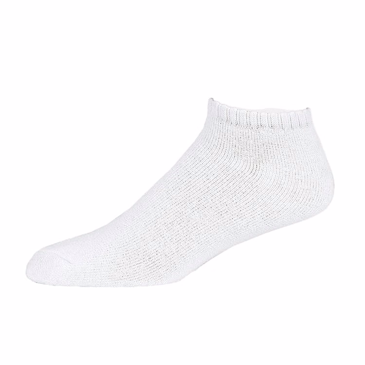Men's No-Show Sports Socks - White Size 9-11