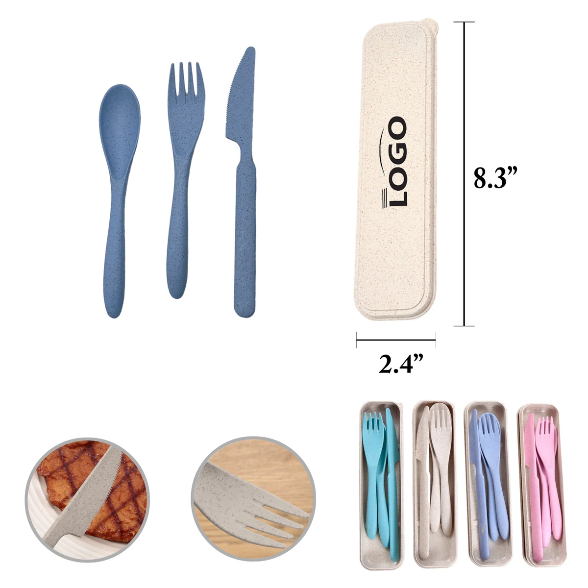 MOQ50 Eco Wheat Straw Cutlery Set 1