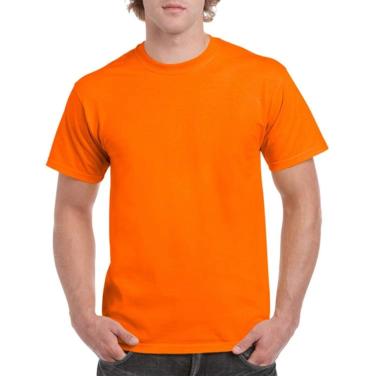 Gildan Cotton Men's T-Shirts Safety Orange XL 1