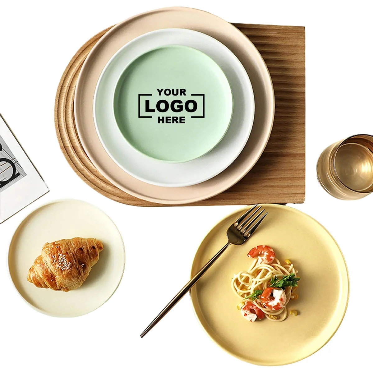 5.9" Ceramic Steak Dim Sum Dinner Plate 1