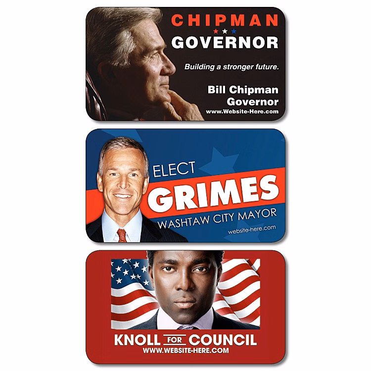 Political Business Card Magnet - 3.5x2 (Round Corners) - 20 mil.