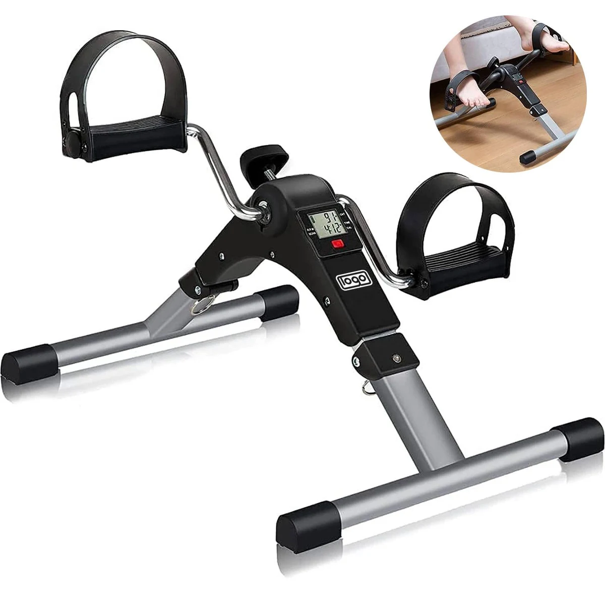 Folding Pedal Exerciser W/ Electronic Display 1