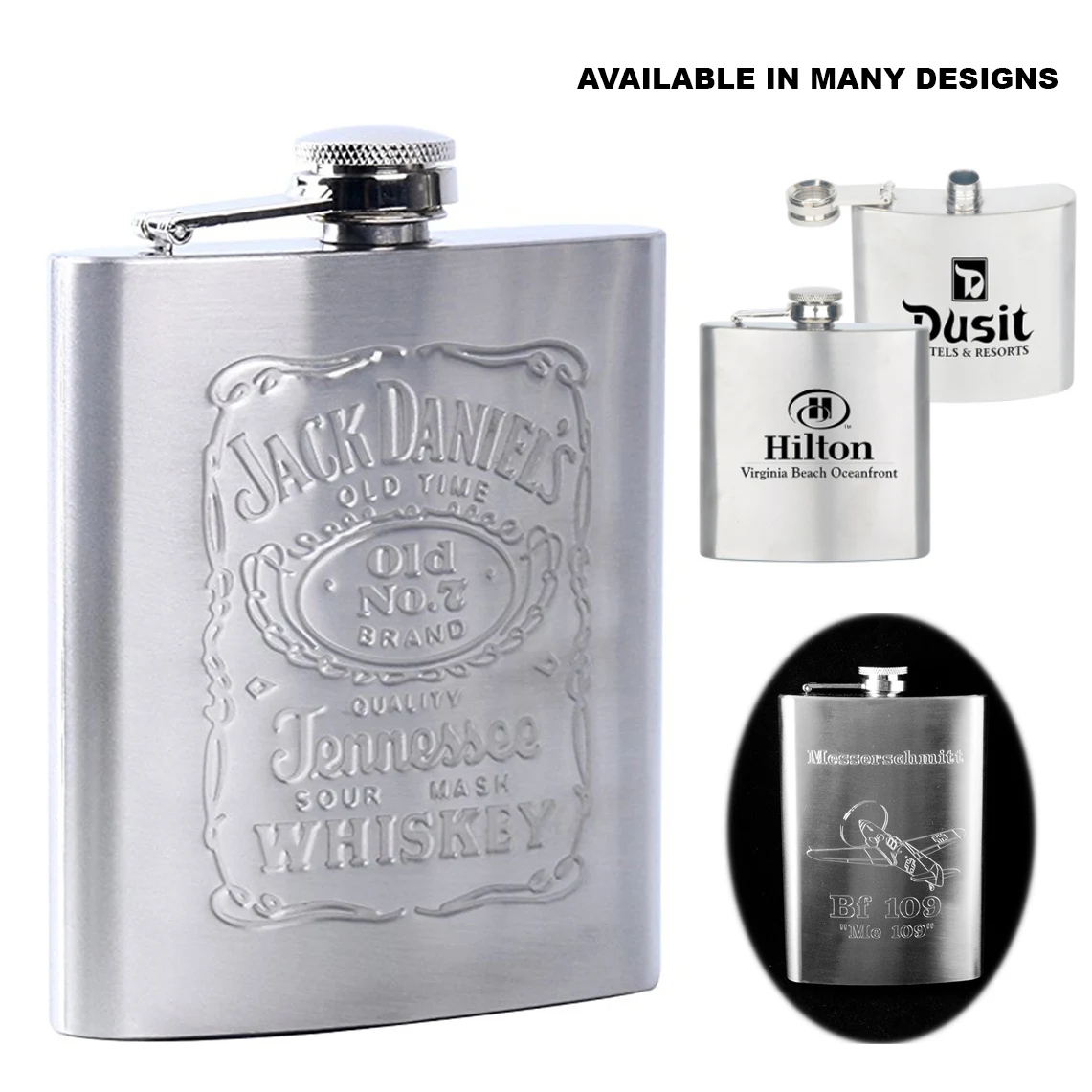 Jims Premium Stainless Steel Hip Flask - 5 Oz 1