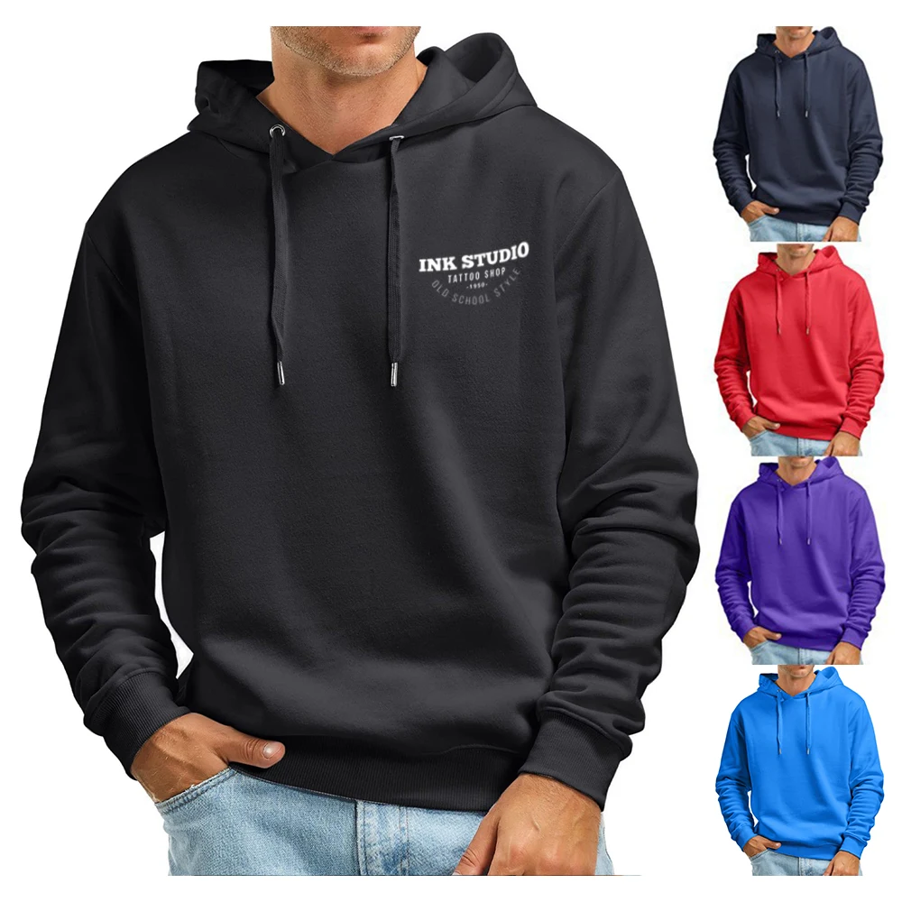 Mens Drawstring Hoodies Pullover Sweatshirts, custom hoodie or sweatshirt with logo imprint 1