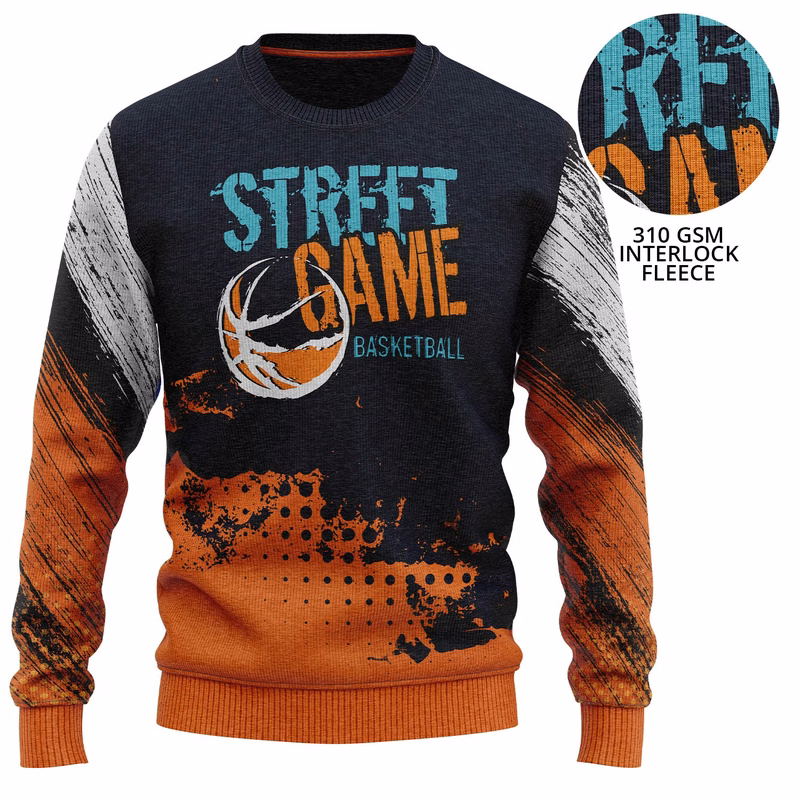 Unisex 310 GSM Interlock Fleece Full Color Sublimation Sweatshirt