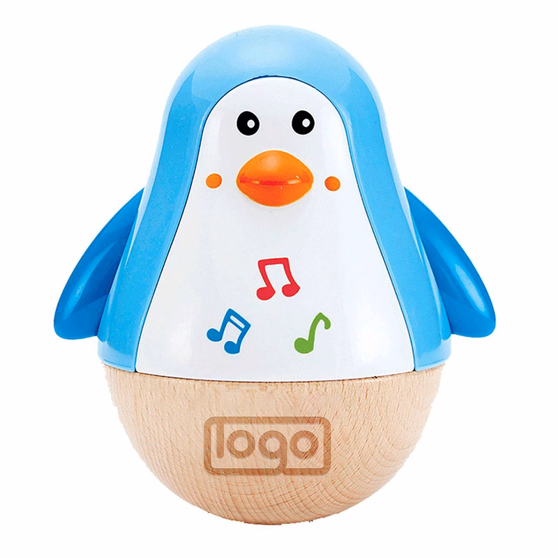 Baby Wooden Musical Penguin Wobbly Toy