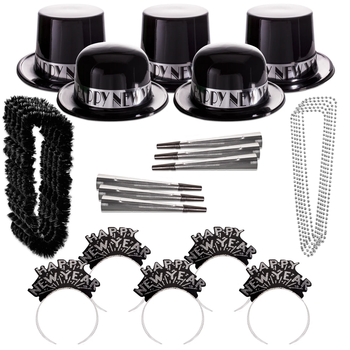 Silver Showboat New Year Party Kit for 100 1