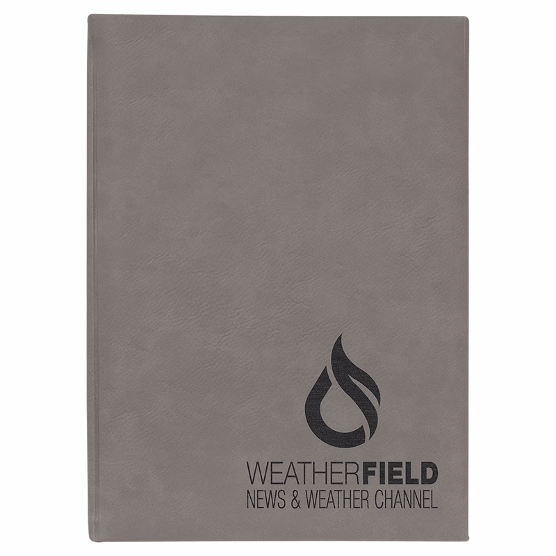7" x 9 3/4" Gray Leatherette Journal-Lined Paper