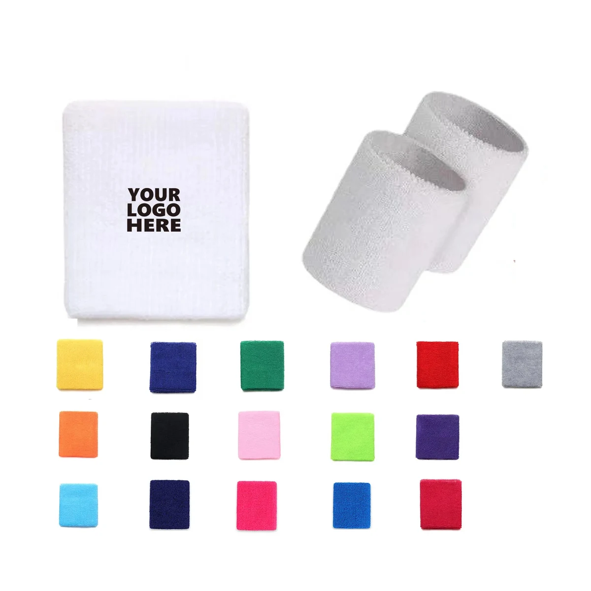 Moq 50 Pairs Sports Elastic Wrist Guard Breathable Sweatband 1