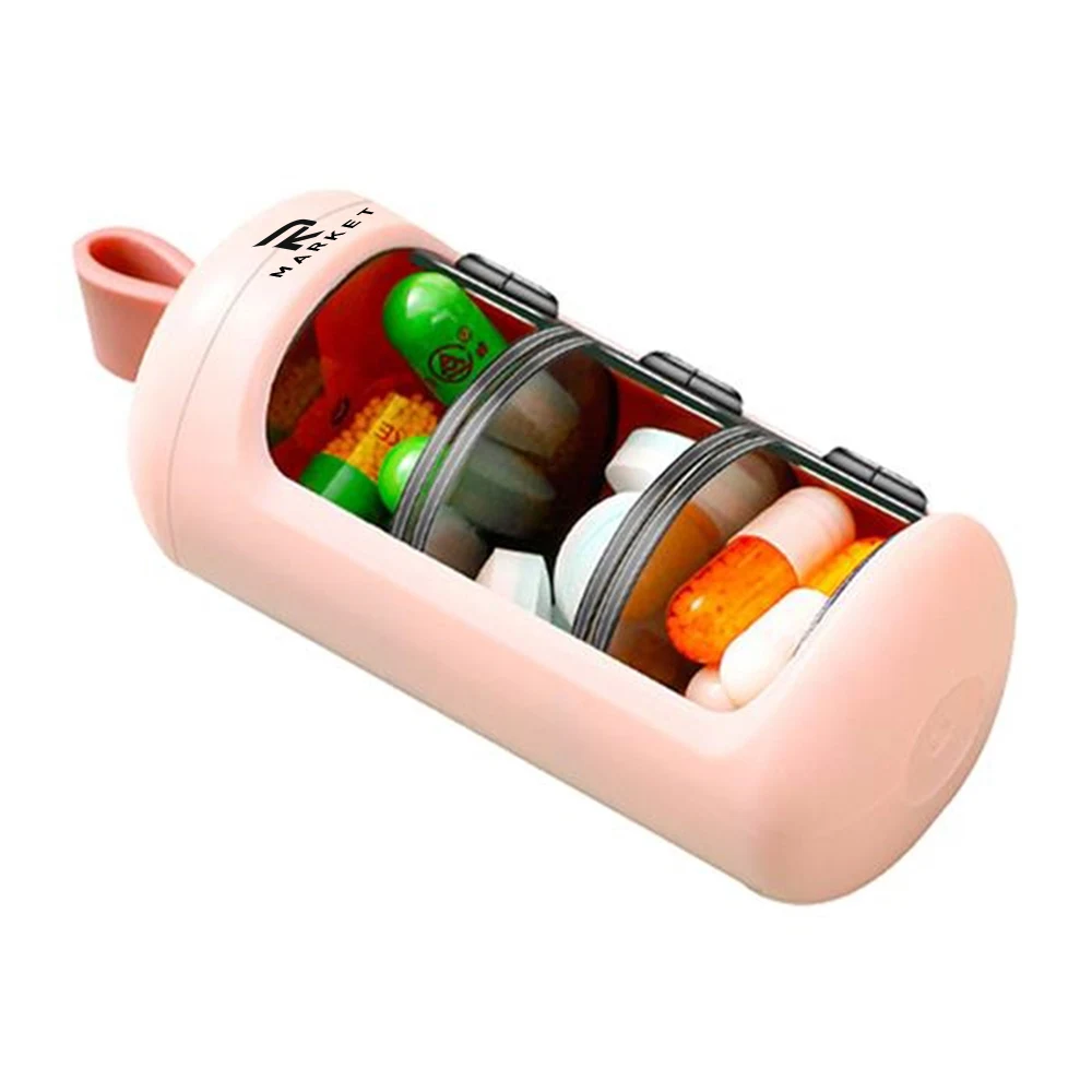 Portable Weekly Pill Box made of ABS and food grade TPR 1