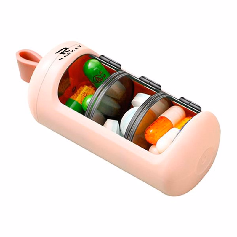 Portable Weekly Pill Box made of ABS and food grade TPR