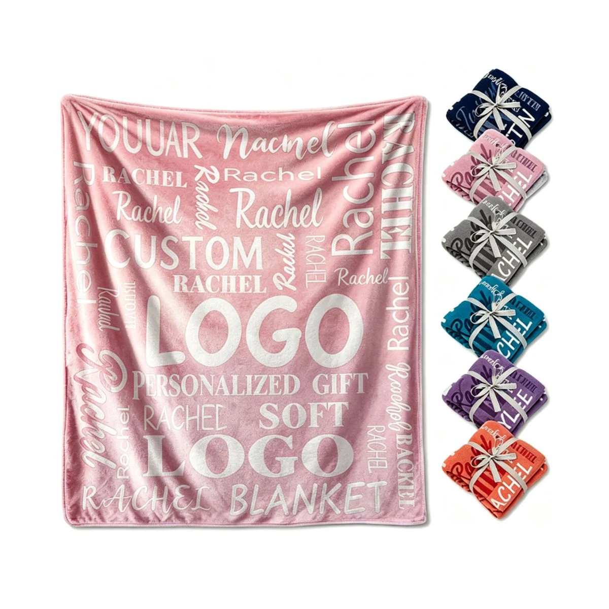 Custom Logo Flannel Soft Air Conditioning Throw Blanket 1
