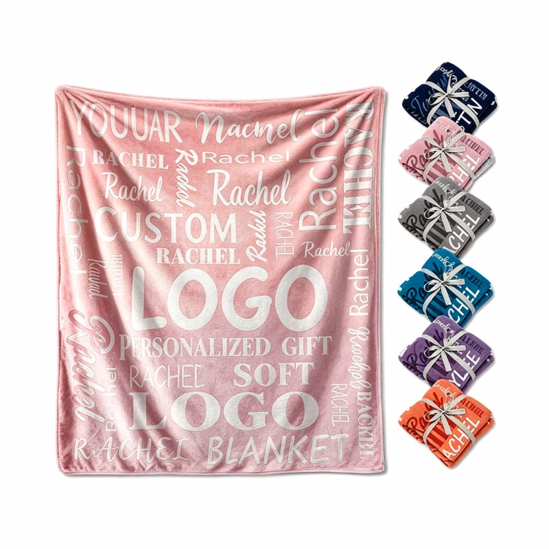 Custom Logo Flannel Soft Air Conditioning Throw Blanket