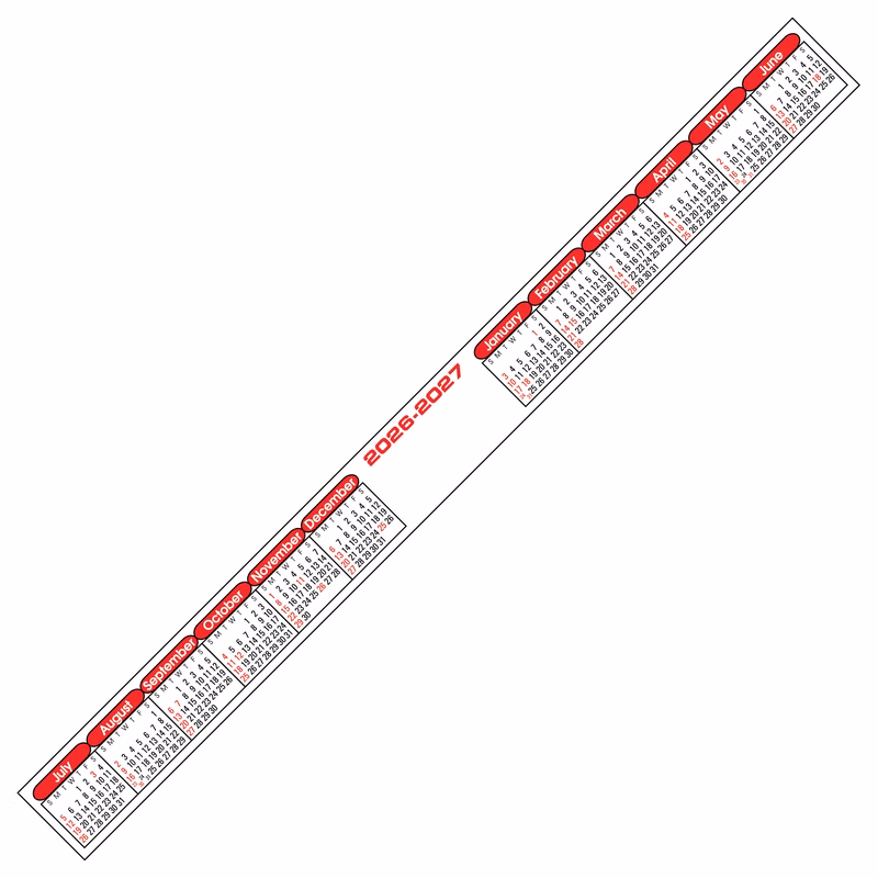 Kwik-Stik Horizontal Year at a Glance Computer Monitor Split Year Academic Calendar